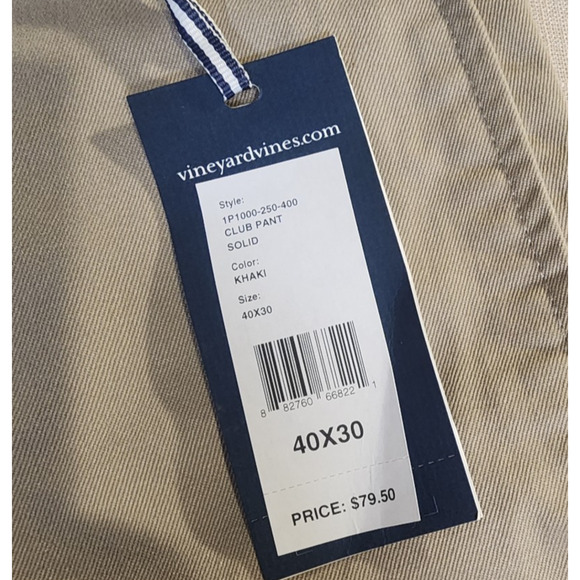 Vineyard Vines Classic Fit Club Pants W40x30 Dune Khaki Twill Chino NWT 2014 - Picture 2 of 8